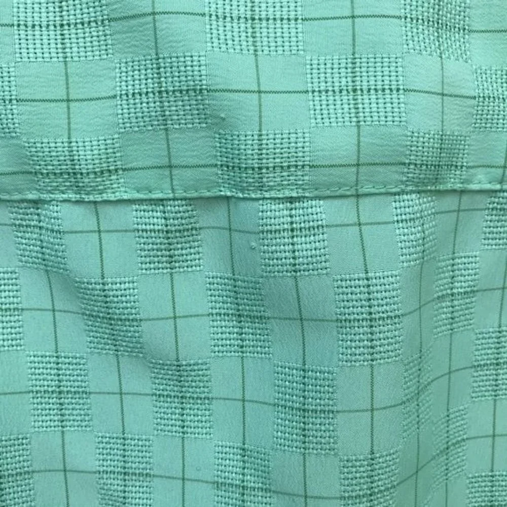 Haggar Button Down Mint Green Short Sleeve Shirt Size L